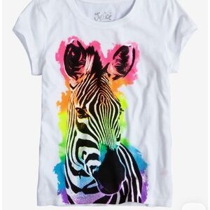 ISO (not for sale!) Justice White Rainbow Zebra Kids T-Shirt